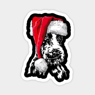 Funny Fox Terrier Santa Christmas dog mom Magnet