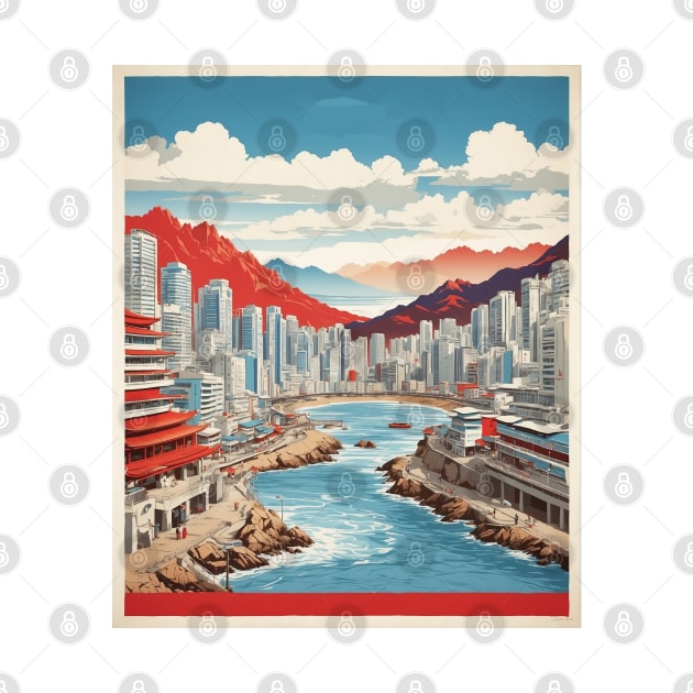 Busan South Korea Travel Tourism Retro Vintage Art by TravelersGems