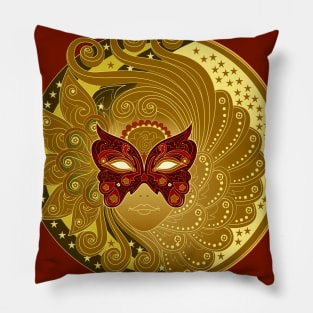 Fairy in Venetian carnival mask Pillow