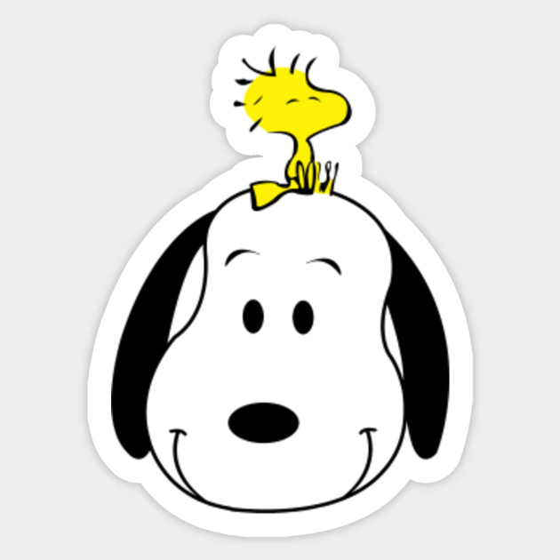 Snoopy Head With Woodstock Snoopy Autocollant Teepublic Fr