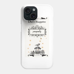 Don’t Disappoint Yourself New Years Motivation Minimalist Gothic Vintage Raven, Hearse, Gold Stars Phone Case