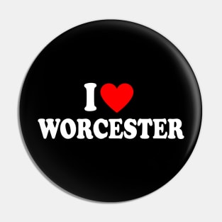 I Heart Worcester City Pin