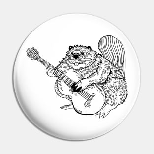 SEEMBO Beaver Playing Guitar Guitarist Musician Music Band Pin