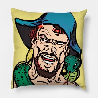 Earring pirate with green snake Pillow