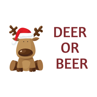 Deer or Beer, funny christmas deer T-Shirt