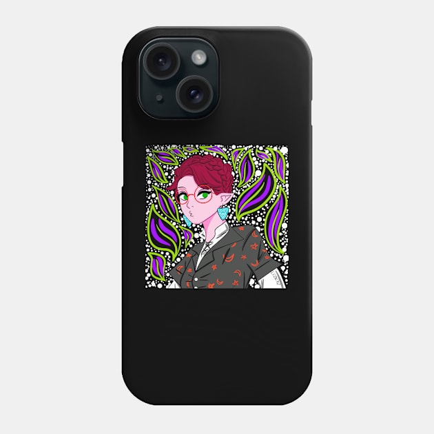 the dark demon witch girl in ecopop art with kawaii in fluorescent lights Phone Case by jorge_lebeau