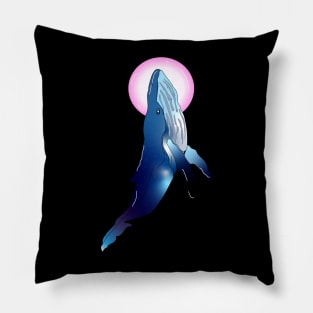 Pink moon whale Pillow