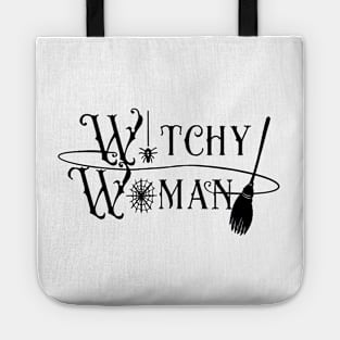 Witchy Woman Broom (Black) Tote