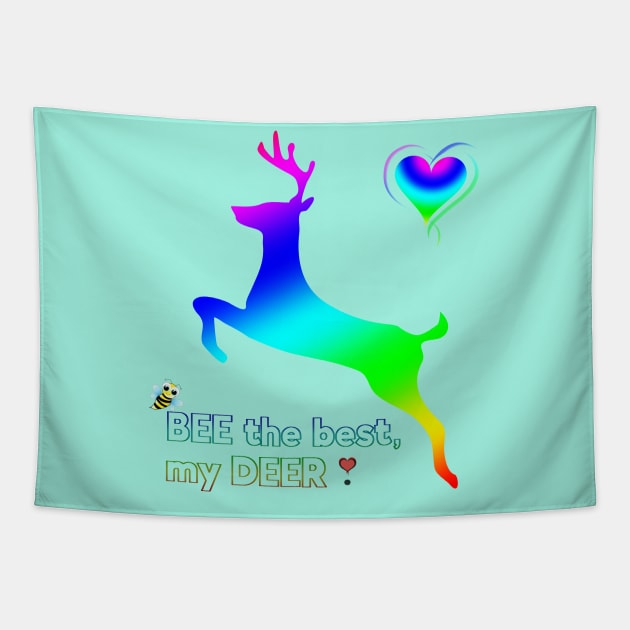 Rainbow Deer Tapestry by nelllkata