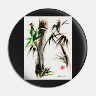 MOTU - Sumie mixed media bamboo painting Pin