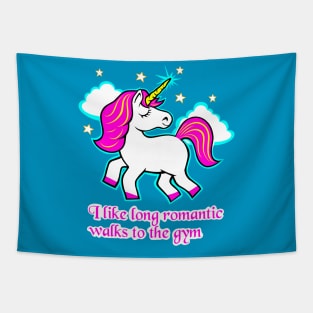 Fitness Unicorn, gym girl, barbell unicorn Tapestry