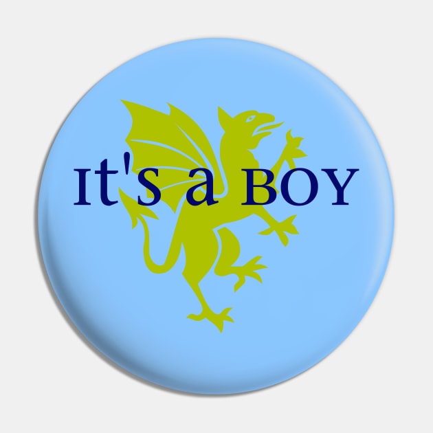 It's a Boy: Golden Dragon Pin by TheDaintyTaurus