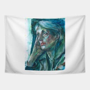 VIRGINIA WOOLF - watercolor portrait .5 Tapestry