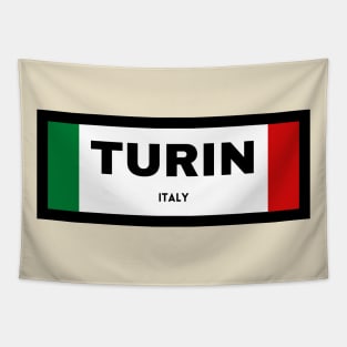 Turin City in Italian Flag Tapestry