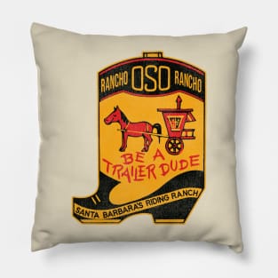 Santa Barbara's Rancho Riding Ranch Vintage Souvenir Pillow