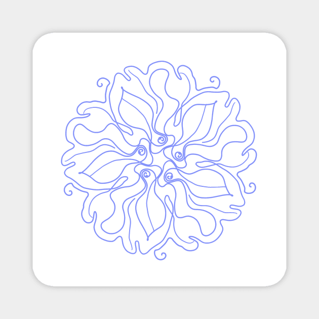 delicate blue mandala Magnet by ylleloog