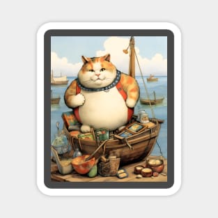 Cats at Sea: Fat Cats little boats Magnet