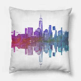 New York City watercolor Pillow