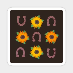 Horseshoes and sunflowers Magnet