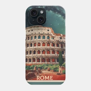 Rome Italy Colosseum Starry Night Vintage Tourism Travel Poster Phone Case