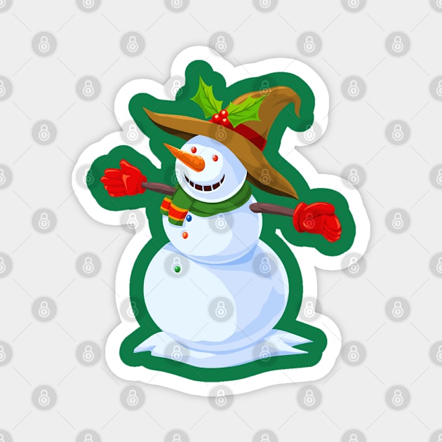 Christmas Snowman Magnet by Morphart