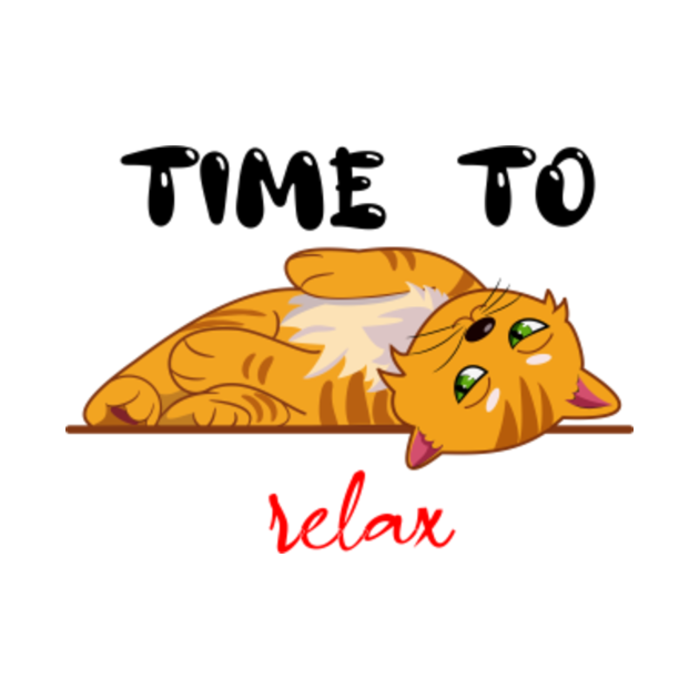 Disover Time to relax - Cute Orange Cat - T-Shirt