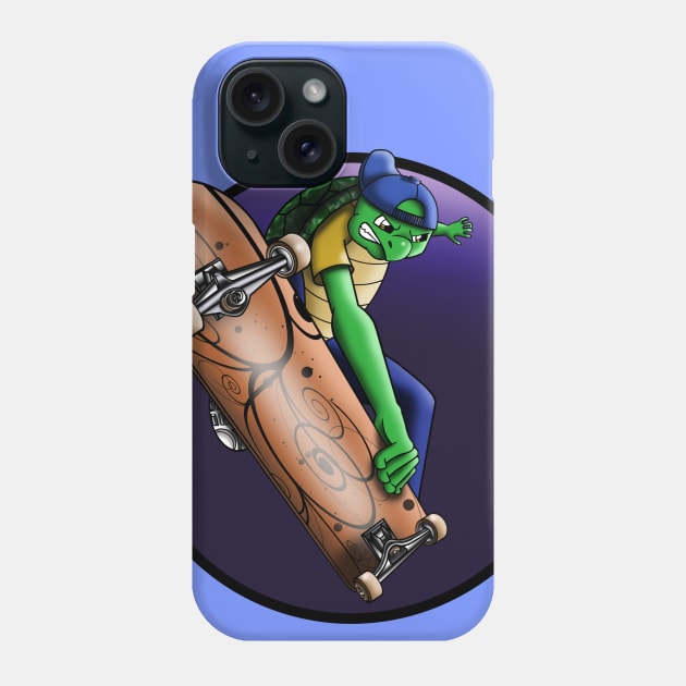 Skateboarding Turtle Phone Case by treasured-gift