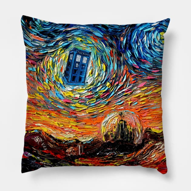 van Gogh Never Saw Gallifrey Pillow by sagittariusgallery