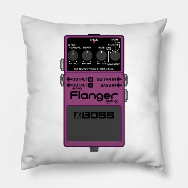 Boss BF-3 Flanger Guitar Effect Pedal Pillow by conform