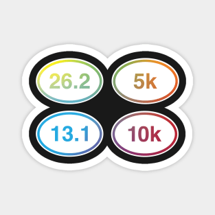 Rainbow 5k, 10k, Half Marathon, Marathon Oval Package Magnet