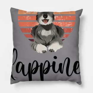 Happiness has Paws - I love Schnauzers Dog, Schnauzer lover gift Pillow