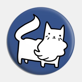 Bearded White Cat Pin