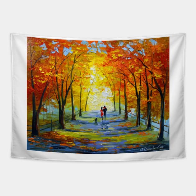 Autumn walk Tapestry by OLHADARCHUKART