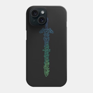 Zonai Gradient Sword Geoglyph Black Background (Totk) Phone Case