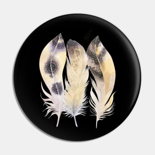 Trio Of Golden Feathers Pin