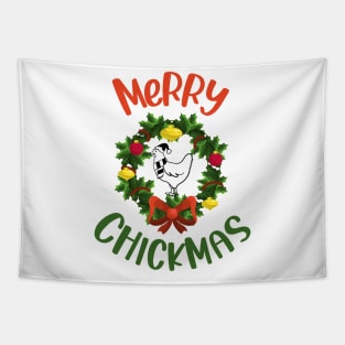 Xmas Chicken Merry Chickmas Tapestry