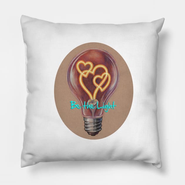 Be The Light - Heart's Light Pillow by justteejay