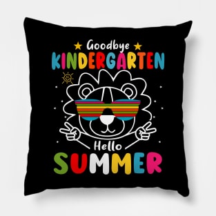 Goodbye kindergarten Graduation 2024 Hello Summer Lion Pillow