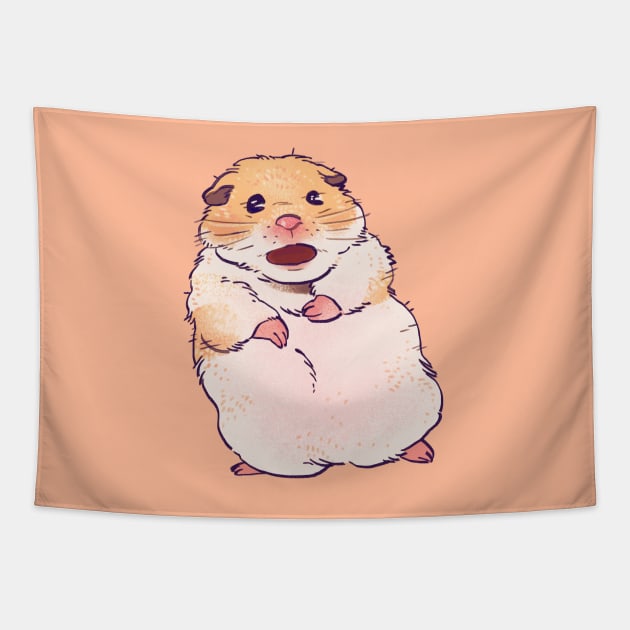 scared screaming shook hamster meme Tapestry by mudwizard