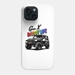 Gay Pride Shirt Men Daddy Gen X LGBTQ Jeep Rainbow Flag Phone Case