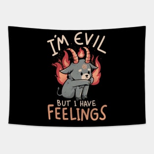 Im Evil But I Have Feelings - Cute Funny Evil Creepy Baphomet Gift Tapestry