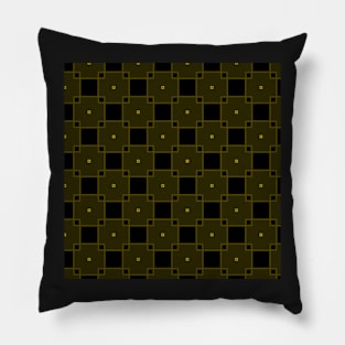 Black and olive checks Pillow