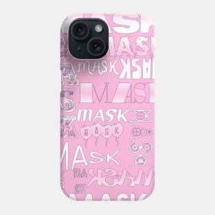 THE MASK TYPOGRAPHY DESIGN FOR 2020 IN WHITE TEXT BLUSH PINK BACKGROUND Phone Case