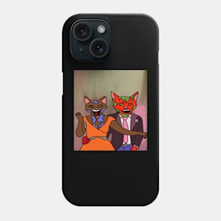 drawing scary cat marriage nightmare Phone Case