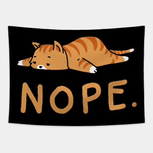 Nope Lazy Cat Caramel Tapestry