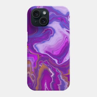 Purple Blue Pink Digital Pour Paint Phone Case