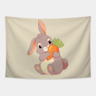 Cute bunny with carrot Tapestry