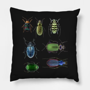 Beetle stickers set Pillow