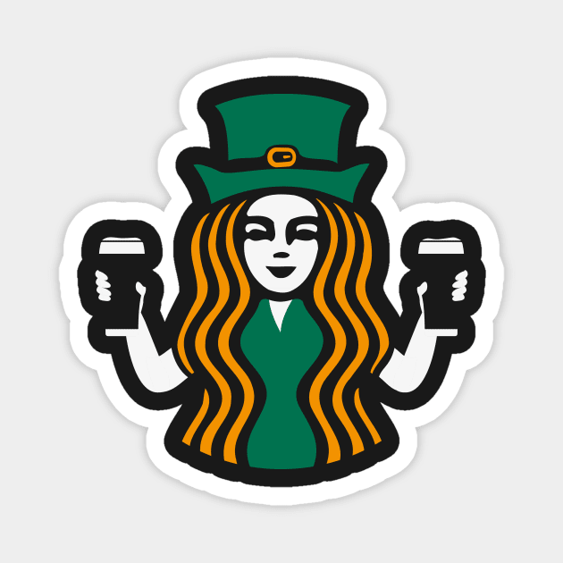 Shamrock Coffee Black Magnet by Daribo