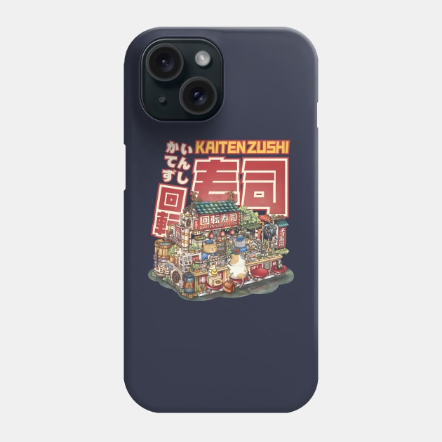 Steampunk Cat Sushi Restaurant Phone Case by Takeda_Art